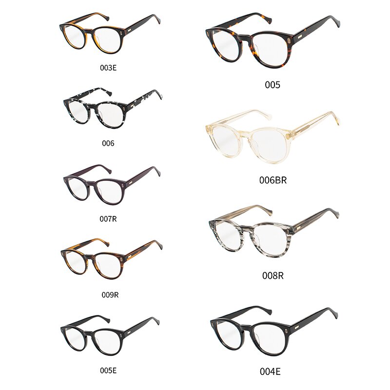 Eyeglasses Manufacturer - Mazzucchelli Unisex Round Transparent Yellow Acetate Stylish for Computers
