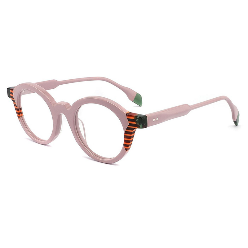 Eyeglasses Frame Manufacturer - Omelle Youth Lightweight Acetate Round Full-Rim UV400 Warm Natural Luster for Reading