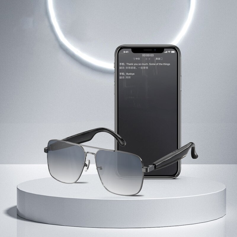 Smart Glasses Manufacturer - Omelle Built-in Bluetooth AI Translation Lentes Inteligentes Vintage Aviation for Men