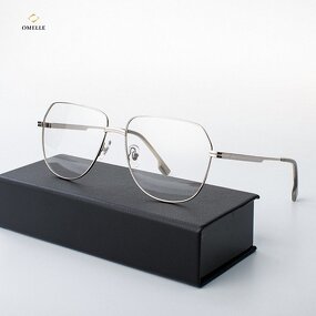 Eyeglass Frame Manufacturer - Omelle Designer Optical Silver Oversized BOSS1608 China Wholesales for Men