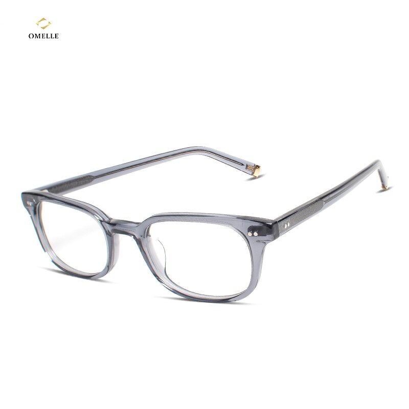 Eyeglasses Frames Manufacturer - Unisex Classic Small Square Acetate Prescription Optical Computer with Solid Pattern