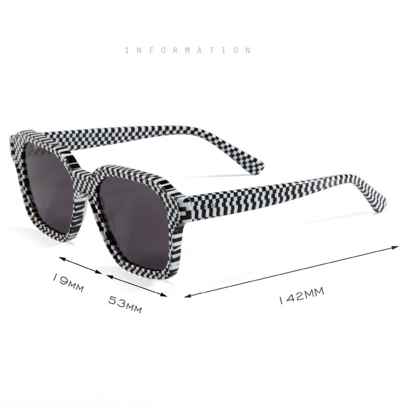 Sunglasses Manufacturer - OMELLE High Quality Unisex Classic Mazzucchelli Acetate Mosaic Designer Black Grid