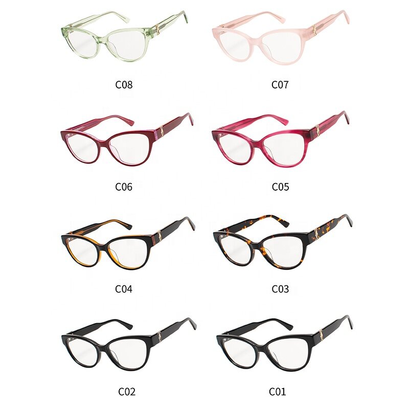 Eyeglasses Manufacturer - Fashion Women Crystal Acetate Frame Optical Spectacles High Quality Female