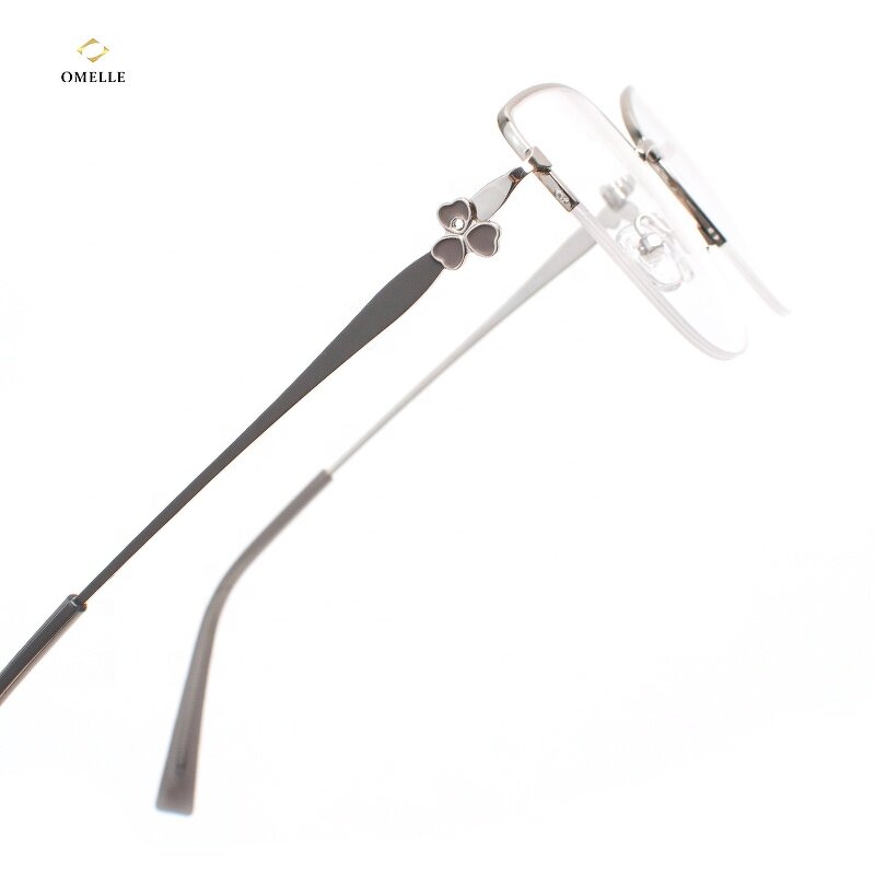 Optical Frames Manufacturer - Omelle Shenzhen Wholesale Cat Eye Fashion Woman Metal Half-rim