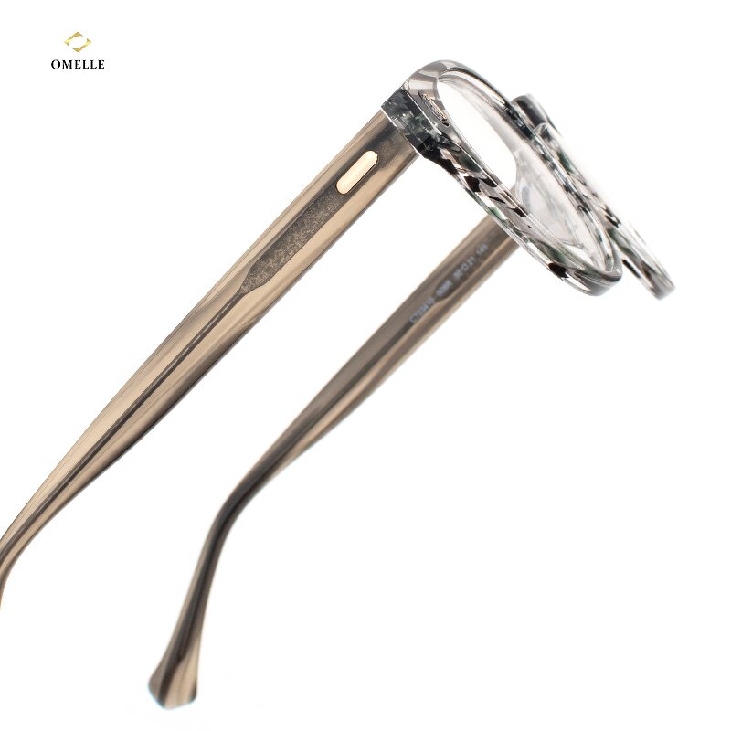 Eyeglasses Manufacturer - Mazzucchelli Unisex Round Transparent Yellow Acetate Stylish for Computers