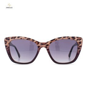 Sunglasses Manufacturer - Omelle Brand Designer Women Custom Logo Leopard Retro Cat-Eye