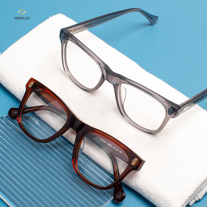 Eyeglasses Manufacturer - OMELLE Anti-Blue Light Full-Rim Unisex Durable Acetate Frame Floral Pattern Comfortable Fast