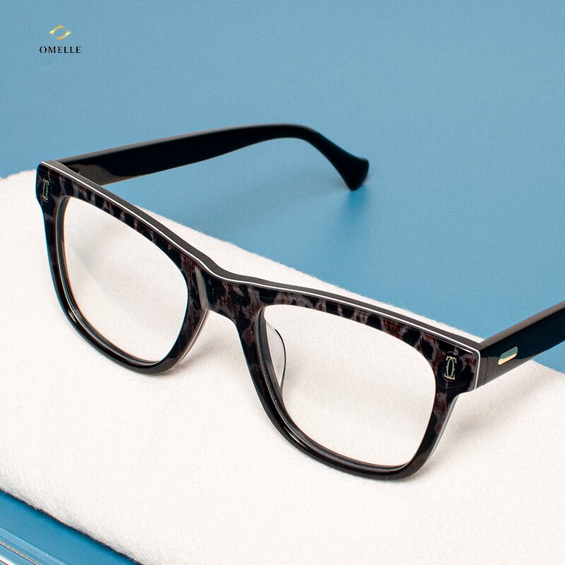 Eyeglasses Manufacturer - OMELLE Anti-Blue Light Full-Rim Unisex Durable Acetate Frame Floral Pattern Comfortable Fast