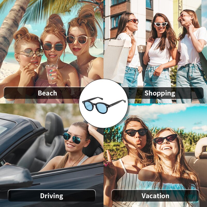 Sunglasses Manufacturer - Shenzhen High Quality Men's Retro Polarized UV400 Handmade Acetate Brown Gray Unisex