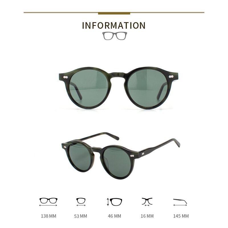 Sunglasses Manufacturer - Omelle Designer Luxury for Girls and Boys Round Acetate Frame Gray with Tac Lenses