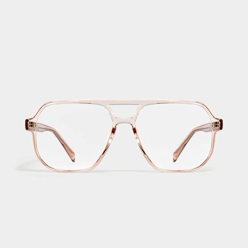 Eyeglasses Manufacturer - OMELLE Vintage TR Optical Clear Color Pilot Double Beam Anti-Blue Light for Female Male Computer