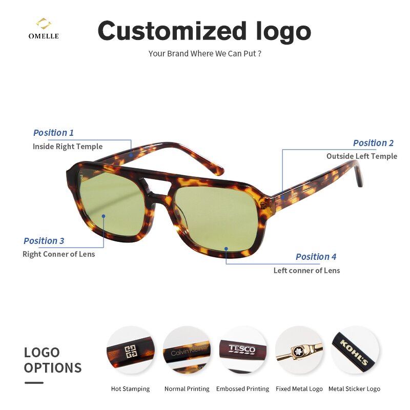 Sunglasses Manufacturer - Women's Retro Oversized Square Acetate & TR90 Frame TAC Lens UV400 & Blue Light