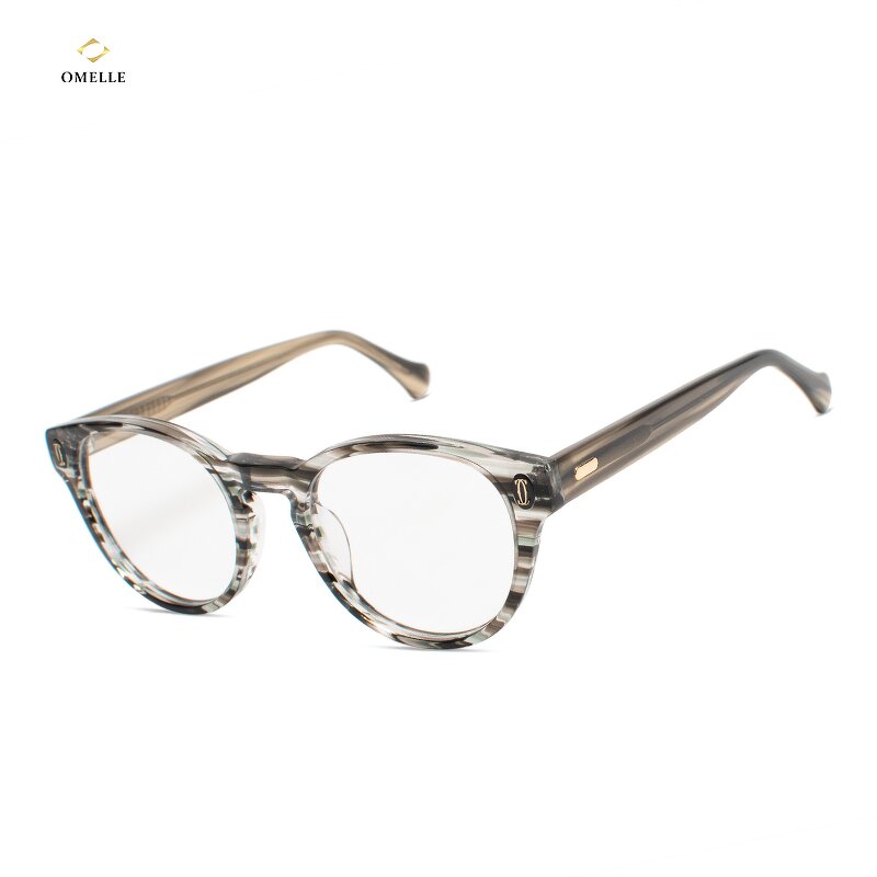 Eyeglasses Manufacturer - Mazzucchelli Unisex Round Transparent Yellow Acetate Stylish for Computers