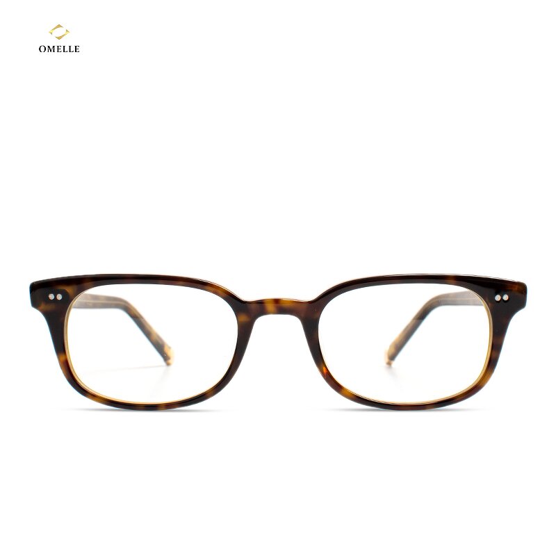 Eyeglasses Frames Manufacturer - Unisex Classic Small Square Acetate Prescription Optical Computer with Solid Pattern