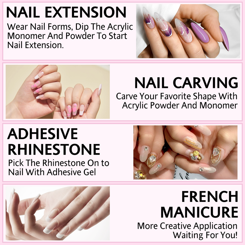 Acrylic Nail Kit - Wholesale Professional Full Set Liquid Powder UV Gel Extension