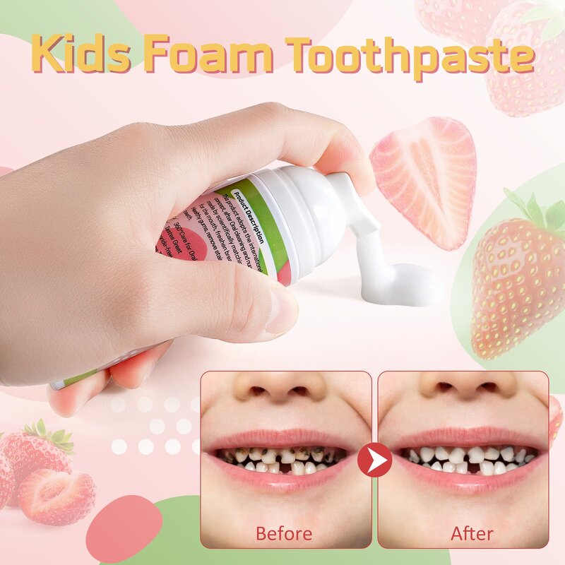 Toothpaste Foam - Private Label Kids Blueberry Strawberry Whitening Anti Cavity