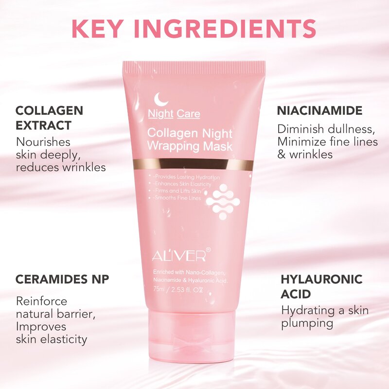 Facial Mask - 75ml Collagen Night Wrapping Anti Aging Peel Off Sleeping Mask