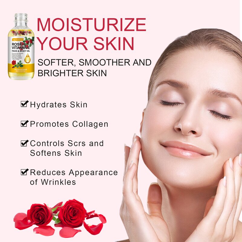 Rose Oil Manufacturer - Private Label Organic Vitamin E Skin Brightening Anti-Aging