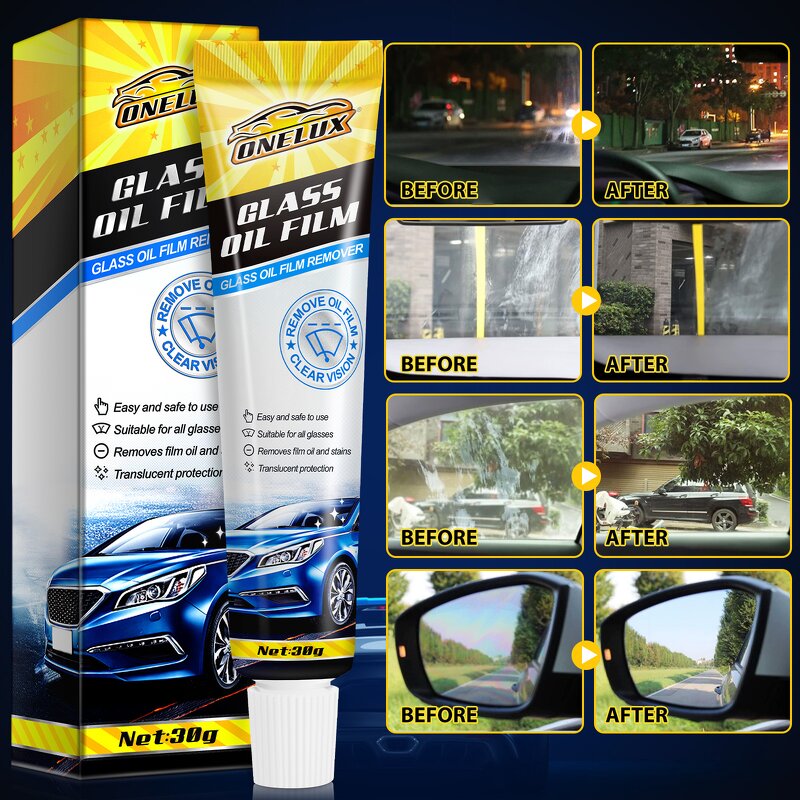 Car Glass Cleaner - Automobile Windscreen Stain Removal Oil Film Remover