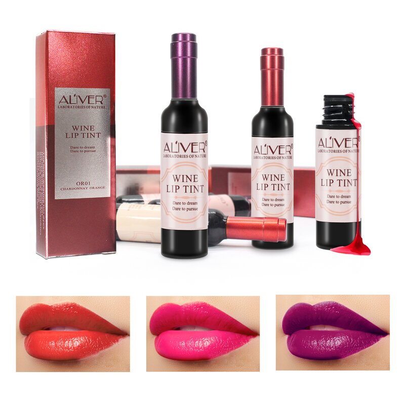 Lip Gloss Manufacturer - Private Label 6 Colors Wine Bottle Waterproof Lip Stain