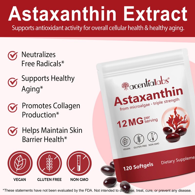 Capsule Manufacturer - Wholesale Astaxanthin 120 Capsules Vegan Antioxidant Eye Joint