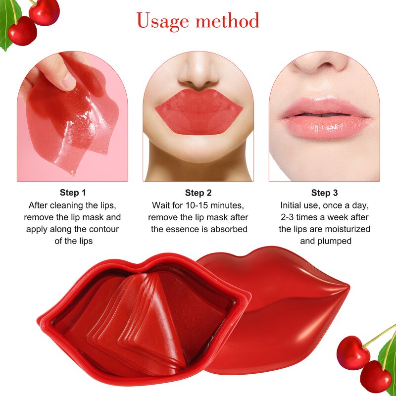 Lip Mask Manufacturer - Private Label 20 Pack Collagen Aloe Vera Peach Cherry