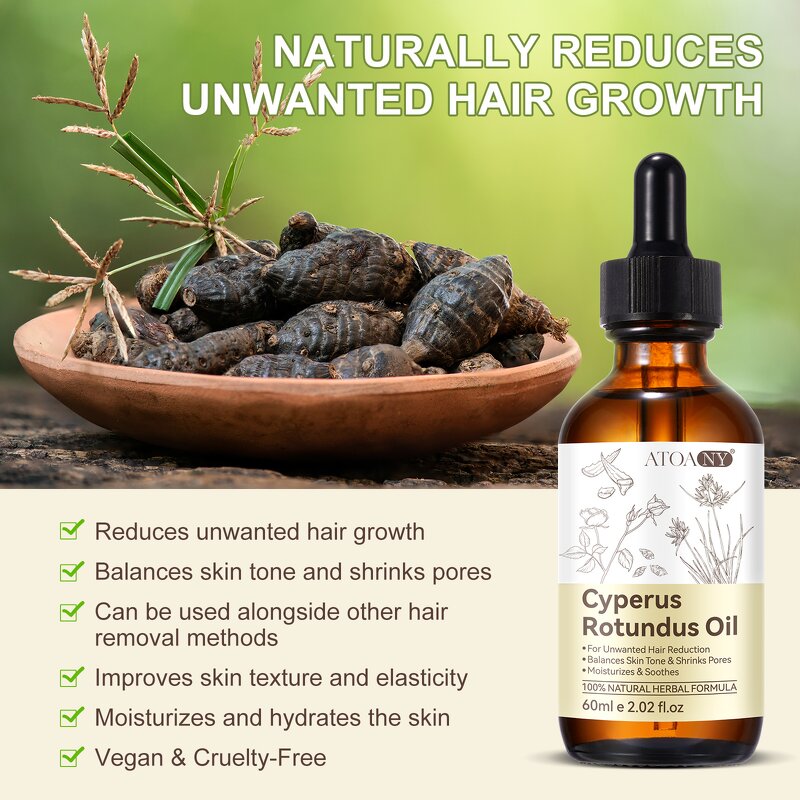 Essential Oil - 60ml Cyperus Rotundus 100% Pure Cold Pressed Hair Removal