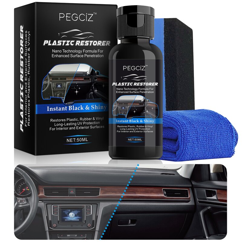 Plastic Restorer - OEM Auto Interior Exterior Back to Black Gloss Coating