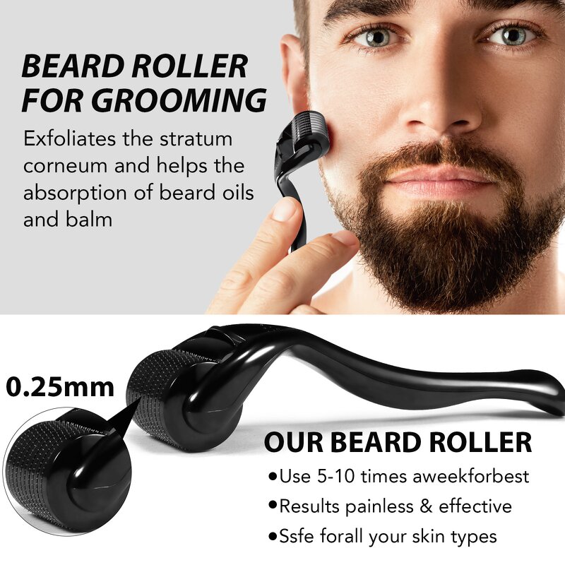 Beard Grooming Kit - Custom Logo Organic Oil Balm Hair Growth Gift Set for Men