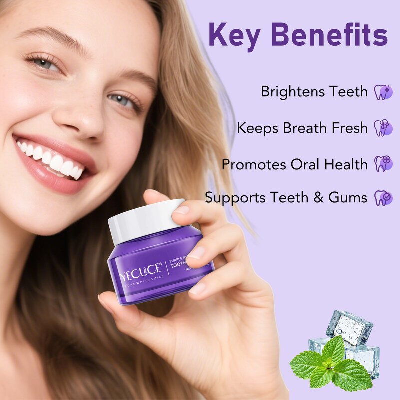 Teeth Powder Manufacturer - 30g Natural Mint Instant Whitening Purple Cleaning