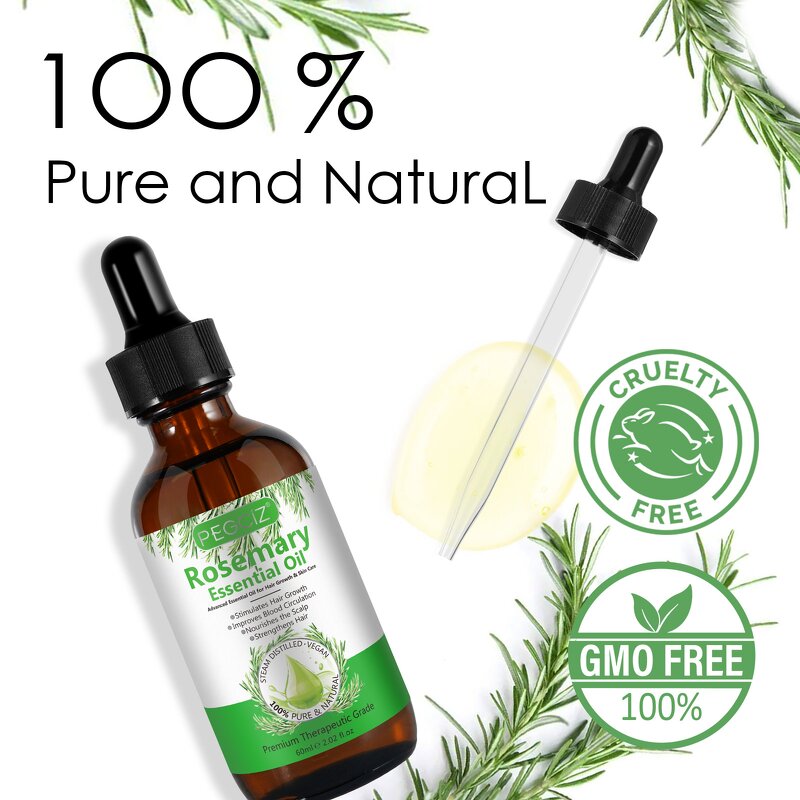 Rosemary Oil - 60ml Natural Vegan Hair Nourishing Strengthens Pure Essential