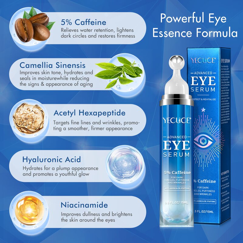 Eye Cream Manufacturer - 15ml Caffeine Retinol Hyaluronic Acid Puffy Eye Bags