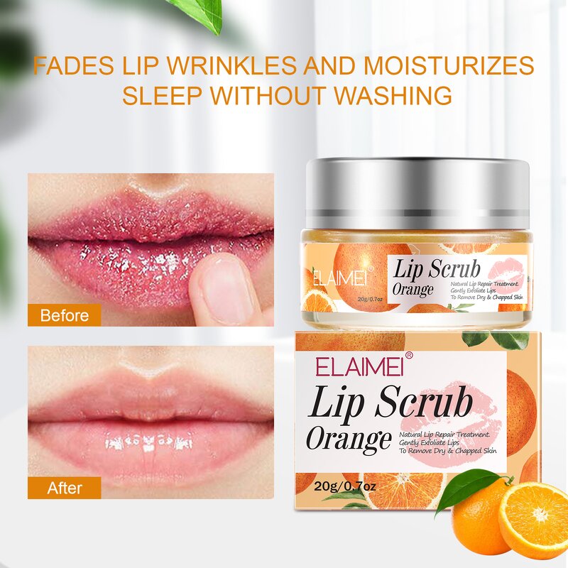 Lip Mask Manufacturer - Wholesale Orange Peach Strawberry Lip Scrub Balm Vegan
