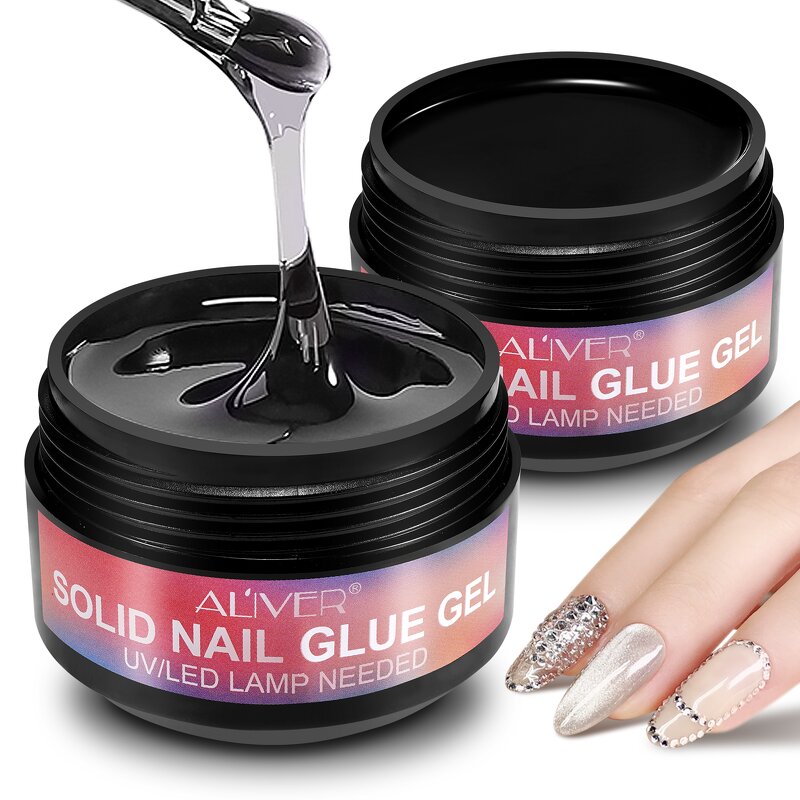 Nail Glue Gel - Natural Long Lasting Multi-function Solid for Press on Nails