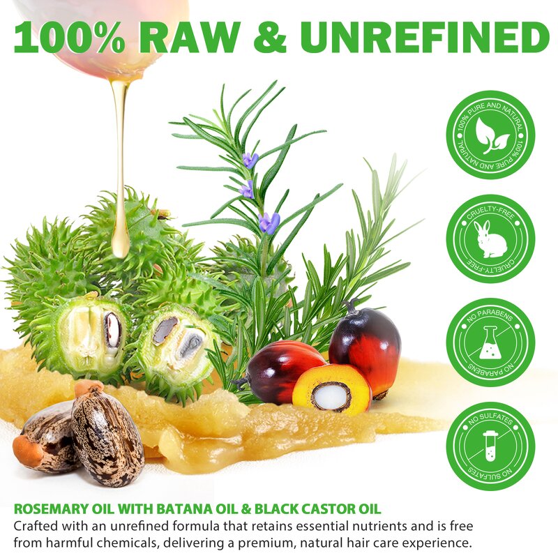 Rosemary Oil - Private Label Raw Butter Batana Black Castor Hair Growth