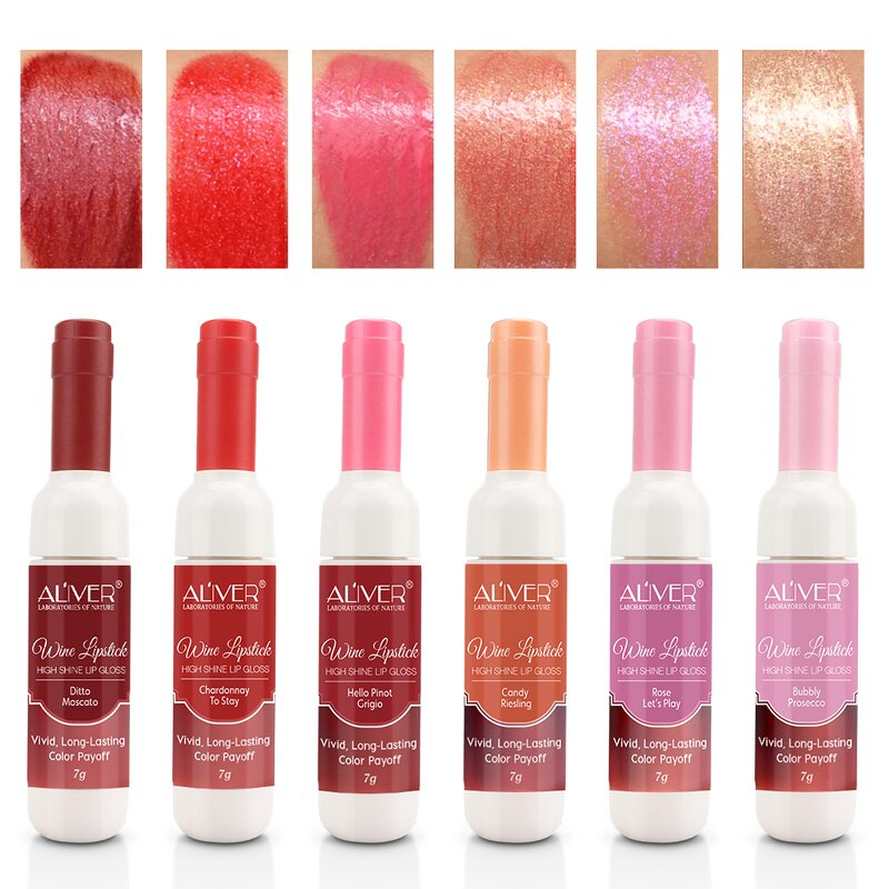 Lip Gloss Manufacturer - 6 Pack Luxury High Shine Waterproof Wine Bottle Tubes