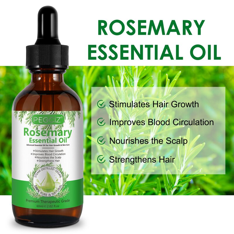 Rosemary Oil - 60ml Natural Vegan Hair Nourishing Strengthens Pure Essential