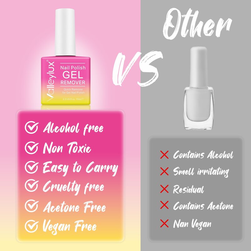 Nail Polish Remover - 15ml Cruelty Free Non Toxic UV Gel Quick Remove