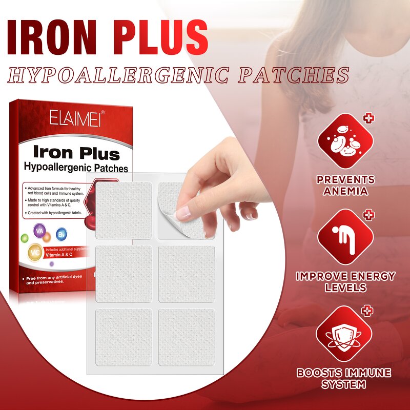 Topical Patch - OEM 60 Pack Iron Supplement Vitamins A C Red Blood Cells