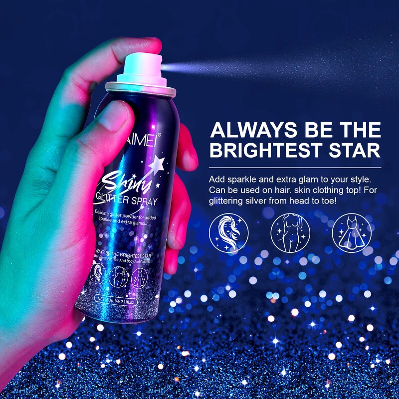 Glitter Spray - Private Label Long Lasting Highlighter Hair Face Body Party Deco