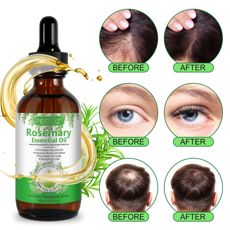 Rosemary Oil - 60ml Natural Vegan Hair Nourishing Strengthens Pure Essential