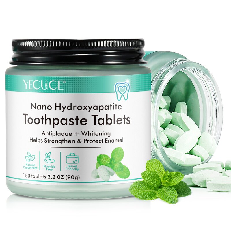 Toothpaste Tablet - 150 Chewable Peppermint Nano Hydroxyapatite Teeth Whitening