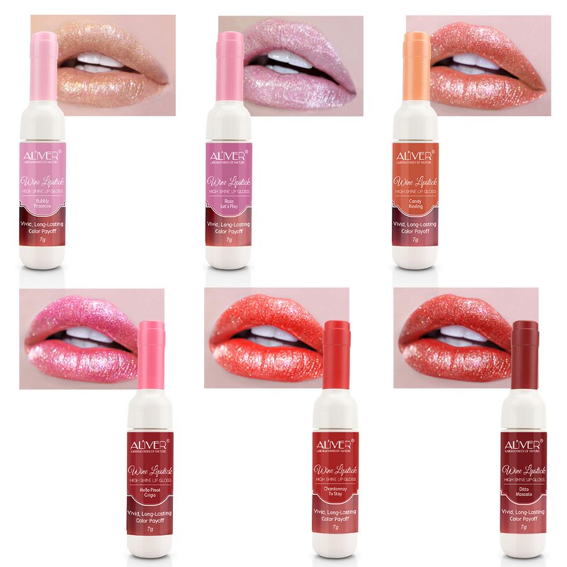 Lip Gloss Manufacturer - 6 Pack Luxury High Shine Waterproof Wine Bottle Tubes