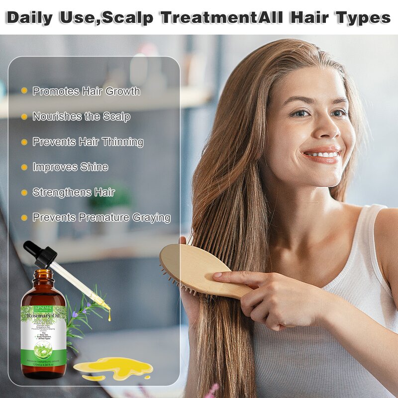 Rosemary Oil - 120ml Pure Natural Organic Cold Pressed Hair Growth Extract