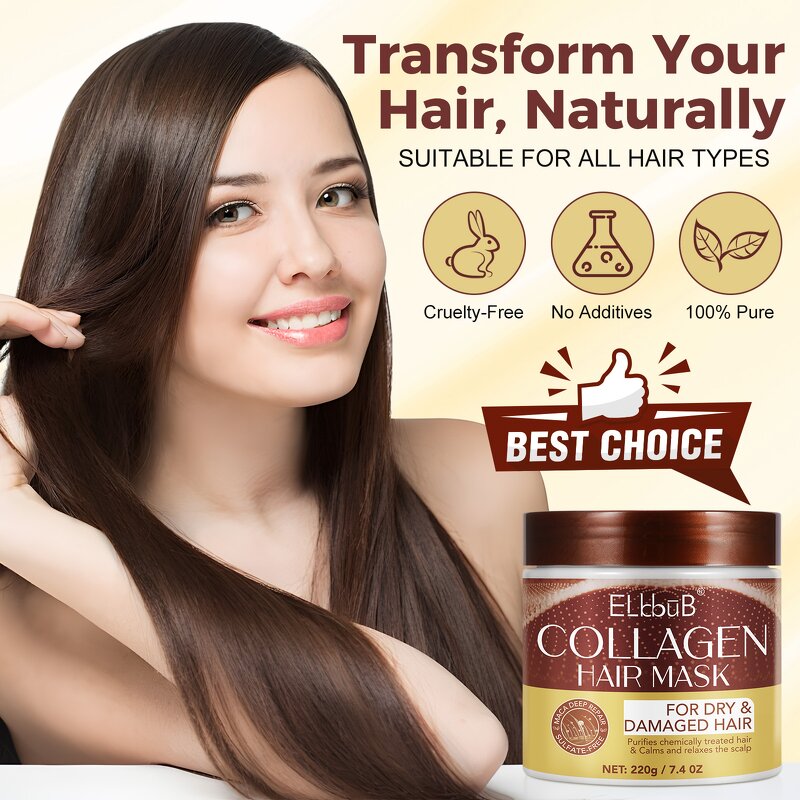 Hair Mask Manufacturer - 220g Pure Collagen Argan Oil Maca Deep Repair Salon