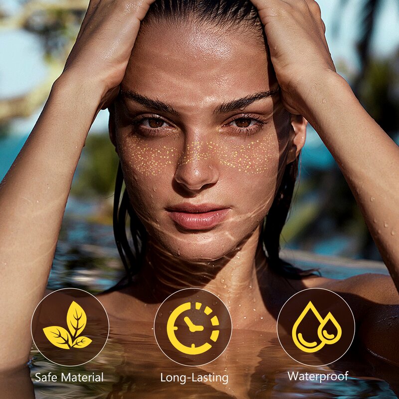 Freckle Patch - Private Label 10 Pack Gold Face Glitter Temporary Tattoo