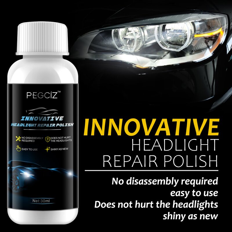 Headlight Restore - Car Head Light Repair Polish Fluid Scratch Remover Kit