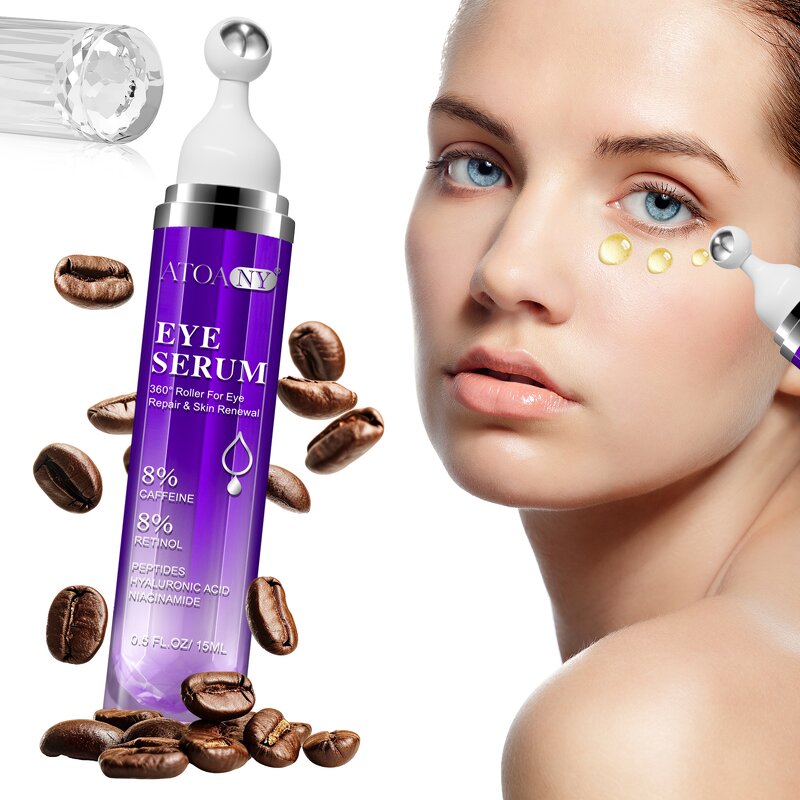 Eye Serum Manufacturer - Private Label 8% Caffeine Retinol Roller Massage Ball