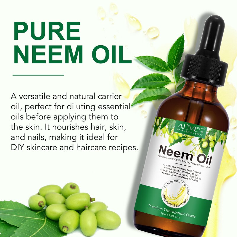 Neem Oil Manufacturer - 60ml Cold Pressed Pure Organic Face Nail Nourishes