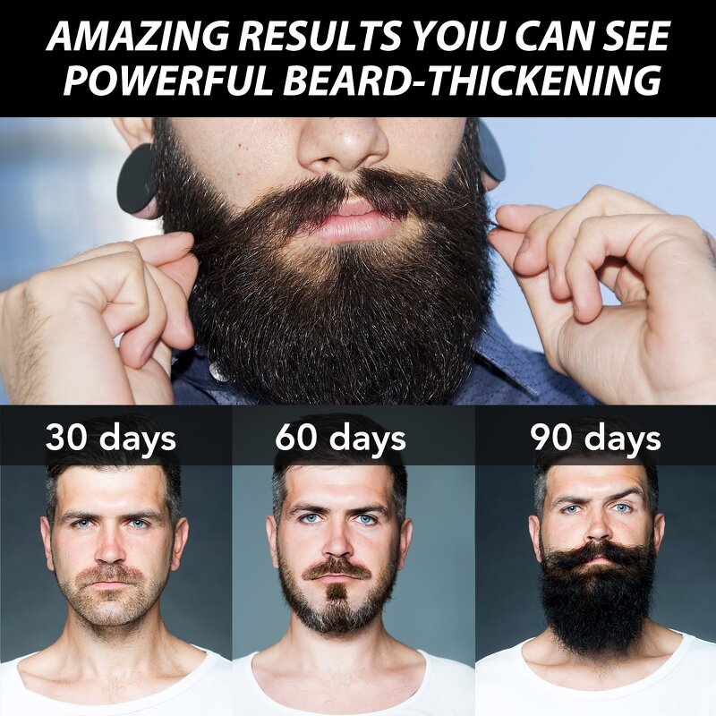 Beard Grooming Kit - Custom Logo Organic Oil Balm Hair Growth Gift Set for Men